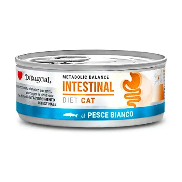 Disugual Diet Cat Metabolic Balance Patè Intestinal 85 gr Pesce bianco - confezione da 12 pezzi - Dieta veterinaria per gatti - immagine 1