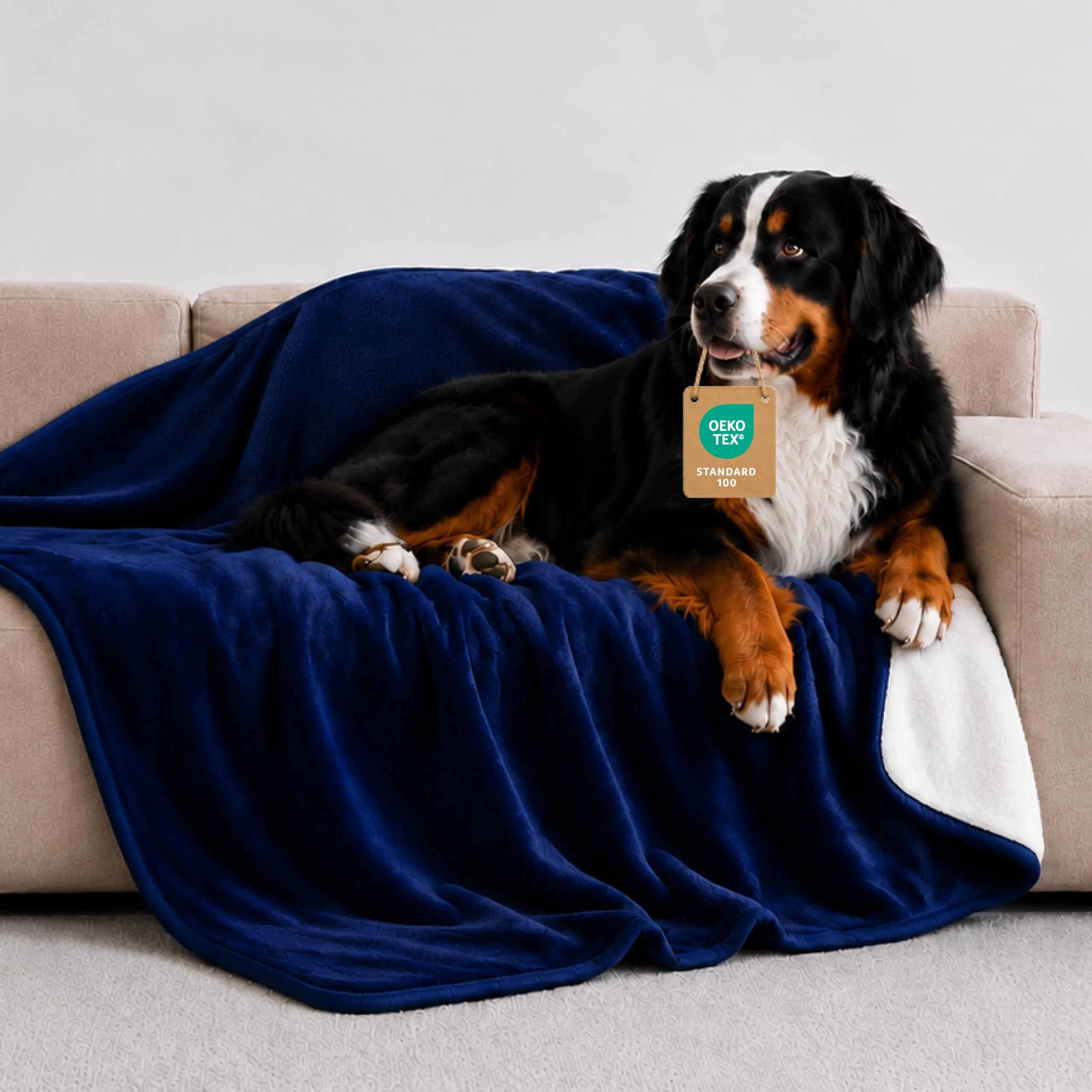 Twinzen Coperta Impermeable Cani 100x120 cm - Copridivano Pile Sherpa - immagine 1