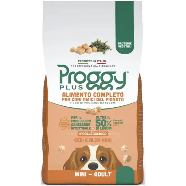 Proggy Plus Ipoallergenico Dog Adult Mini Vegetal a base di Ceci 800 gr - Croccantini per cani - immagine 1