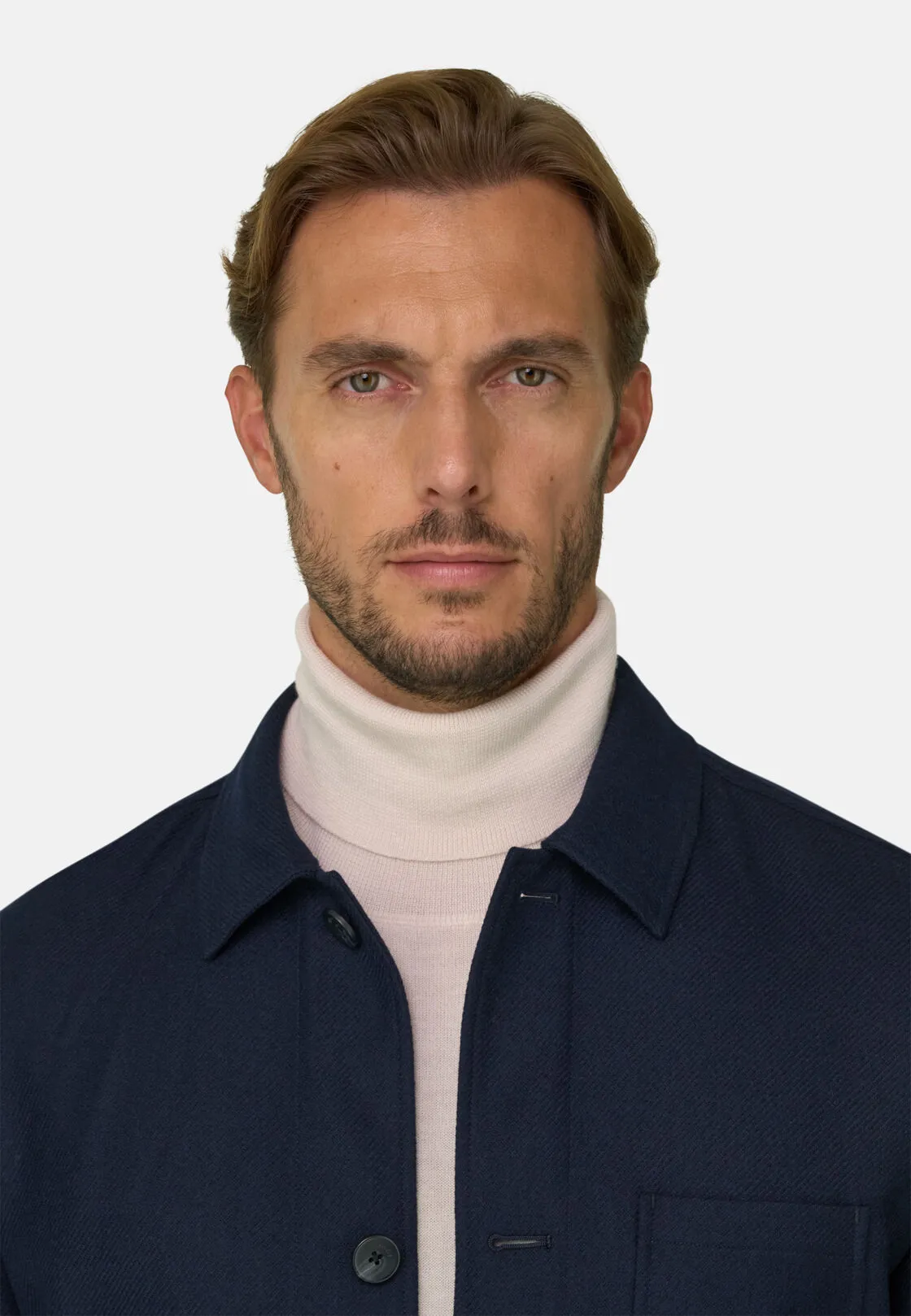 Boggi, Giacca Camicia Diagonale In Lana, Uomo, Navy, Taglia: 46 - immagine 3