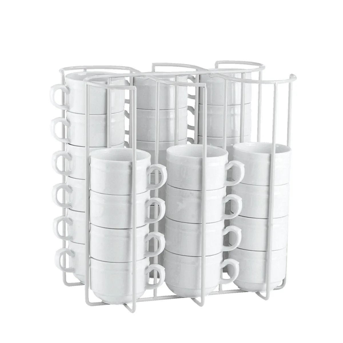 PULSIVA Supporto tazze 6 colonne; 27.5x18.5x30 cm (LxLxH); bianco - immagine 1