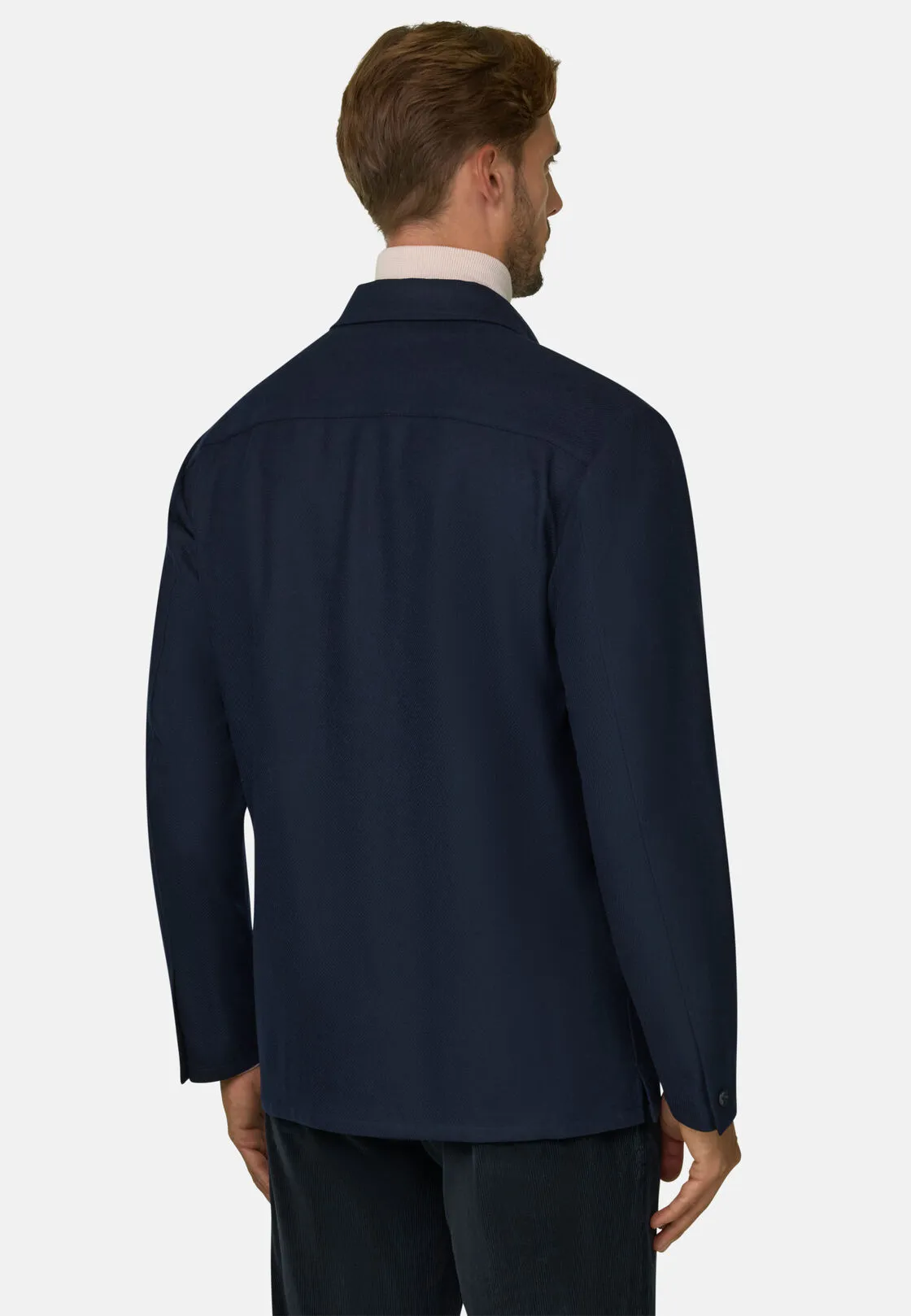 Boggi, Giacca Camicia Diagonale In Lana, Uomo, Navy, Taglia: 58 - immagine 4