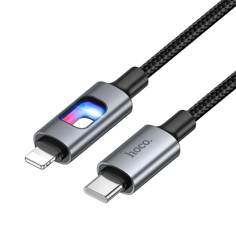 Cavo Dati e Ricarica USB-C - Lightning HOCO U144 Led, 27W, 1,2m, Nero - immagine 1