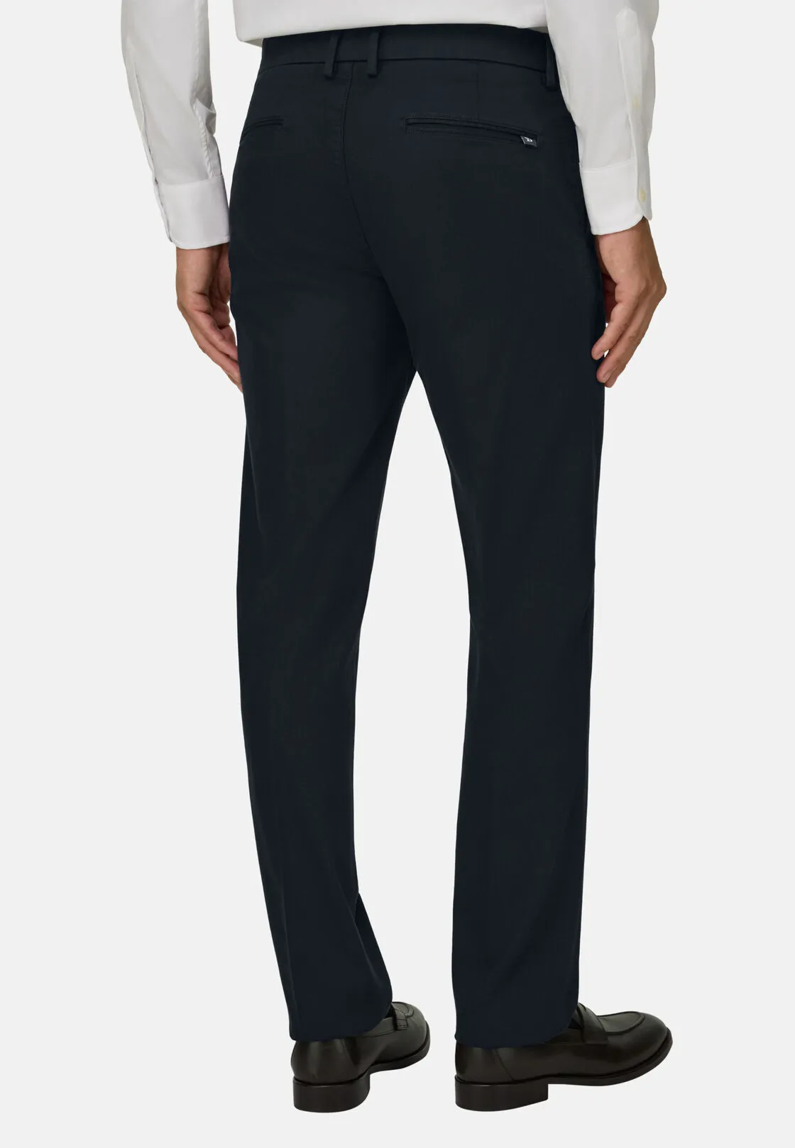 Boggi, Pantaloni In Cotone Tencel Elasticizzato, Uomo, Navy, Taglia: 32 - immagine 5