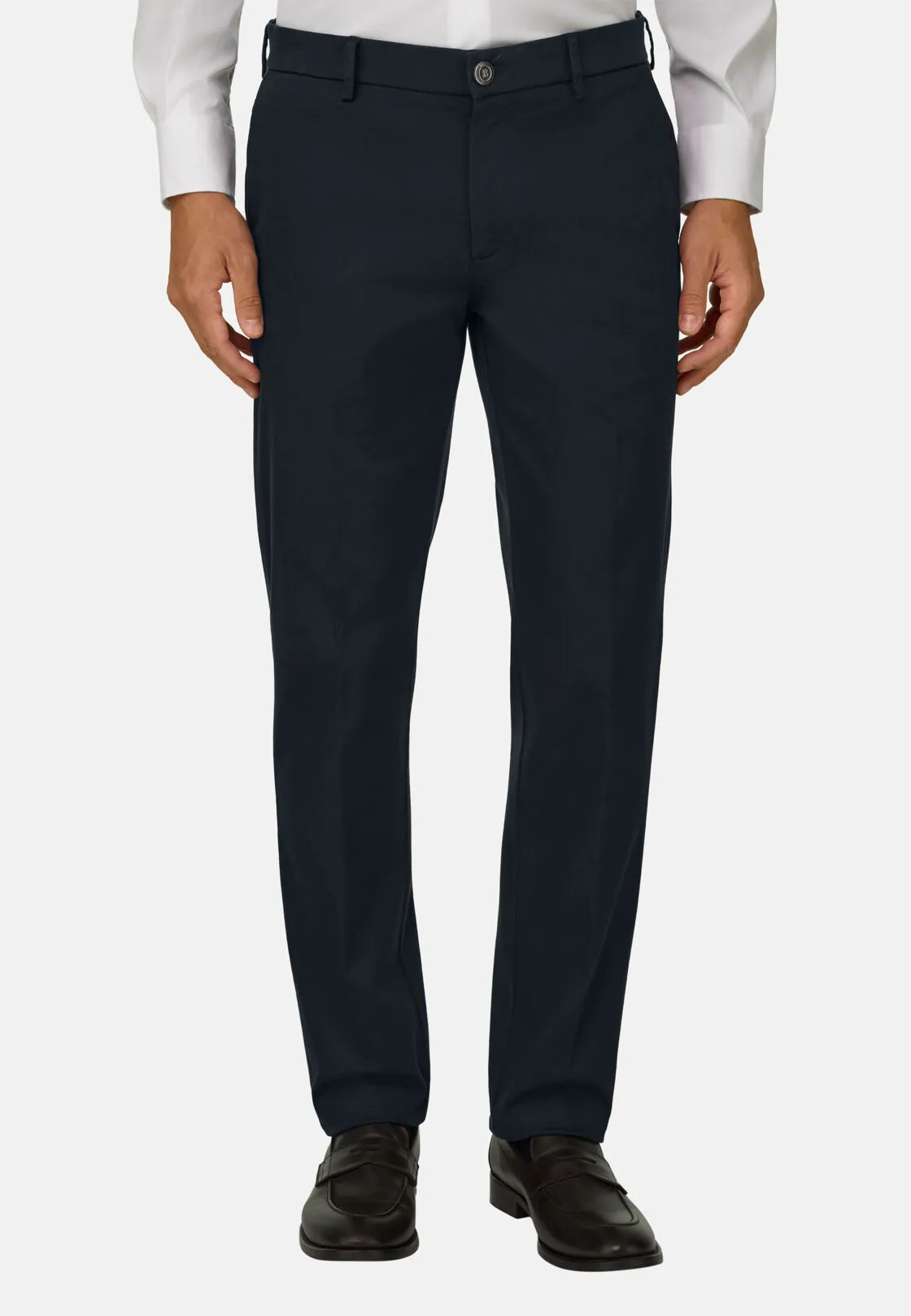 Boggi, Pantaloni In Cotone Tencel Elasticizzato, Uomo, Navy, Taglia: 33 - immagine 1