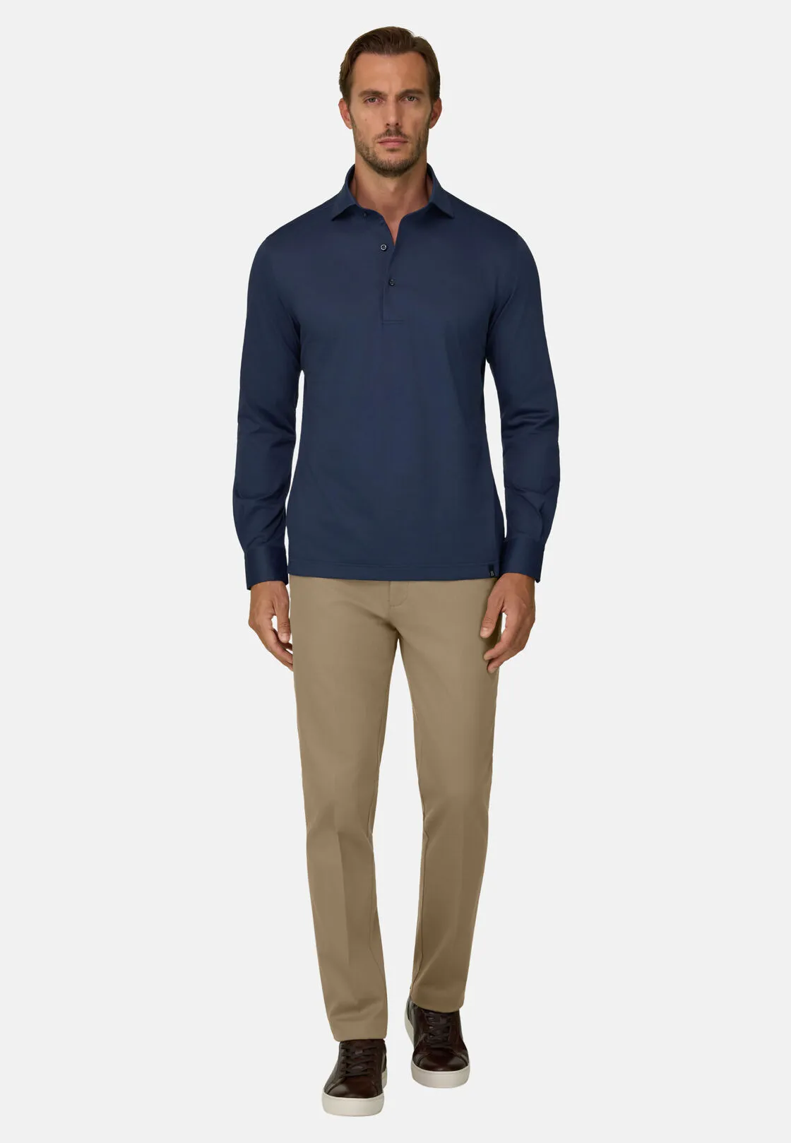 Boggi, Pantaloni In Cotone Tencel Elasticizzato, Uomo, Taupe, Taglia: 33 - immagine 2