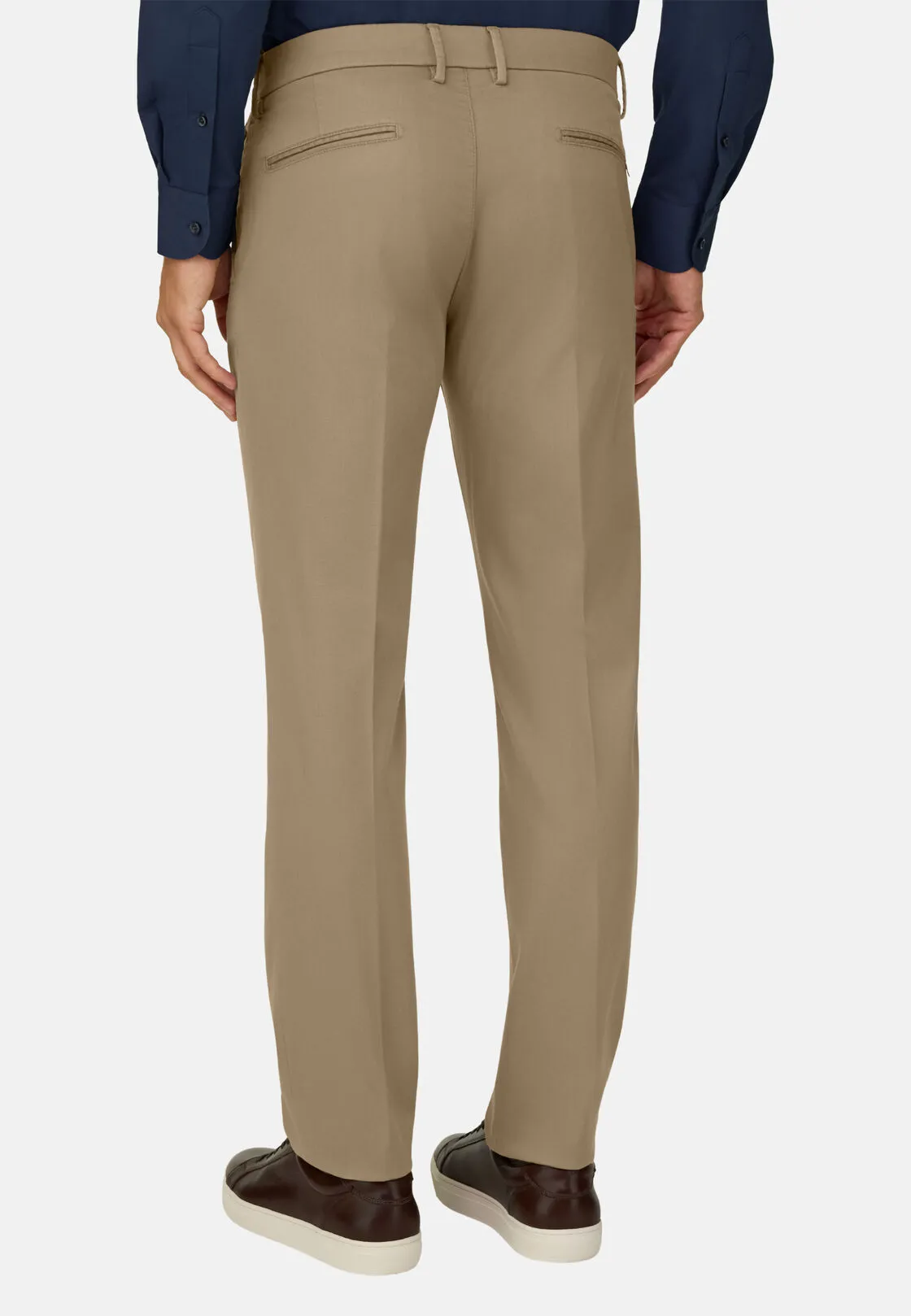 Boggi, Pantaloni In Cotone Tencel Elasticizzato, Uomo, Taupe, Taglia: 38 - immagine 5