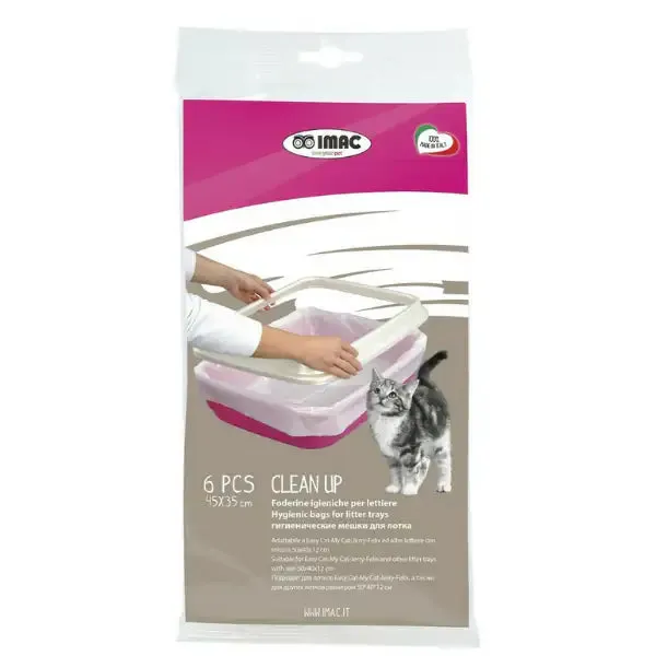 Sacchetti per Lettiera Clean Up Imac 6 pezzi da 45x35 cm - immagine 1