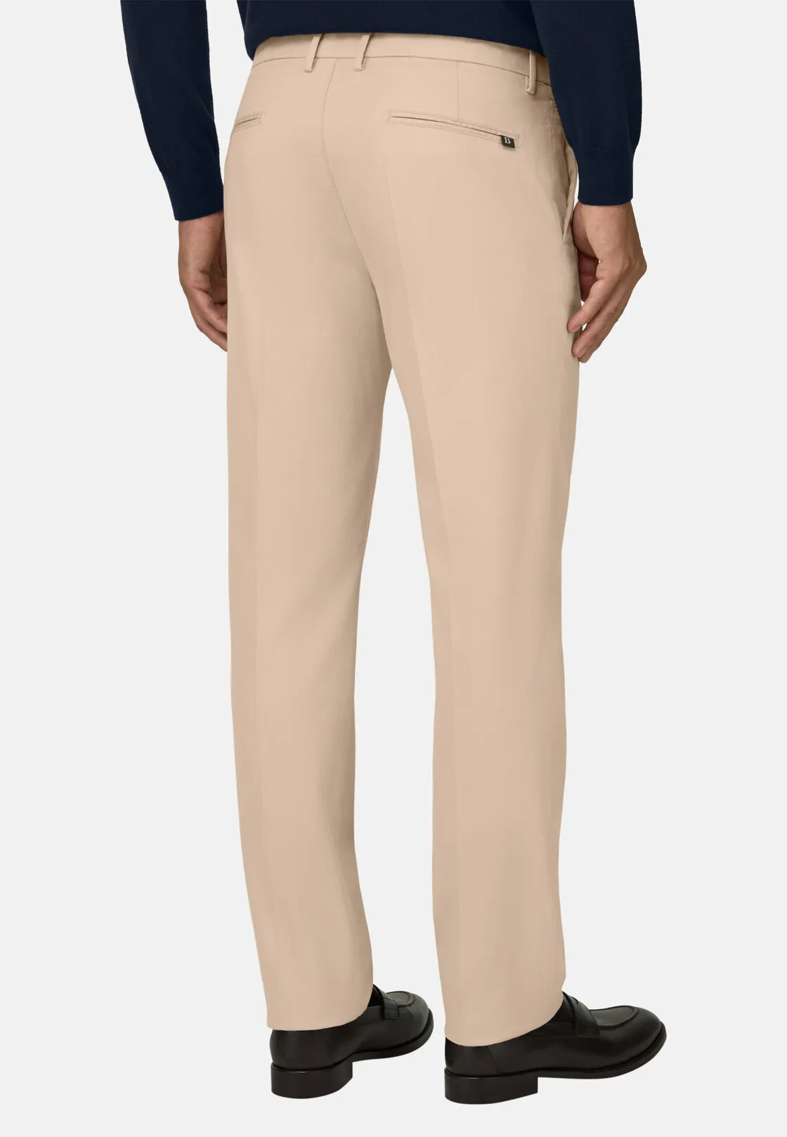 Boggi, Pantaloni In Cotone Tencel Elasticizzato, Uomo, Beige, Taglia: 33 - immagine 5