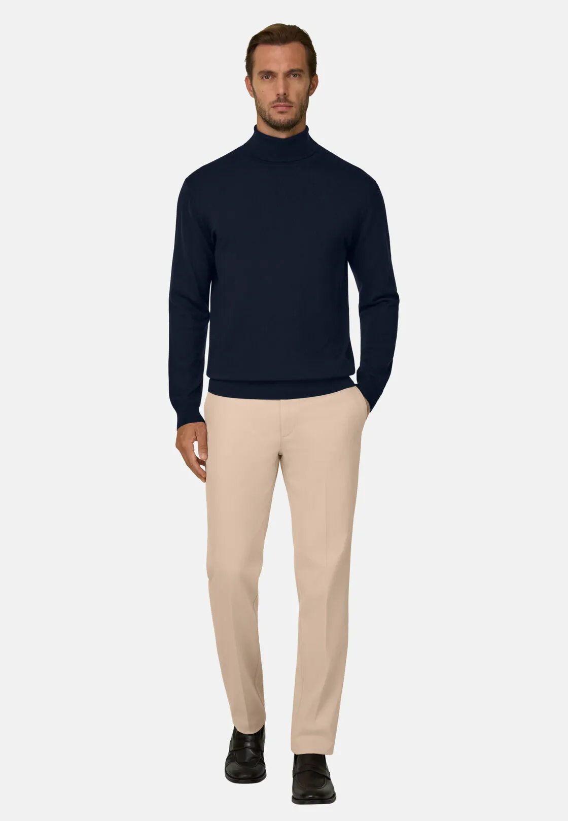 Boggi, Pantaloni In Cotone Tencel Elasticizzato, Uomo, Beige, Taglia: 36 - immagine 2
