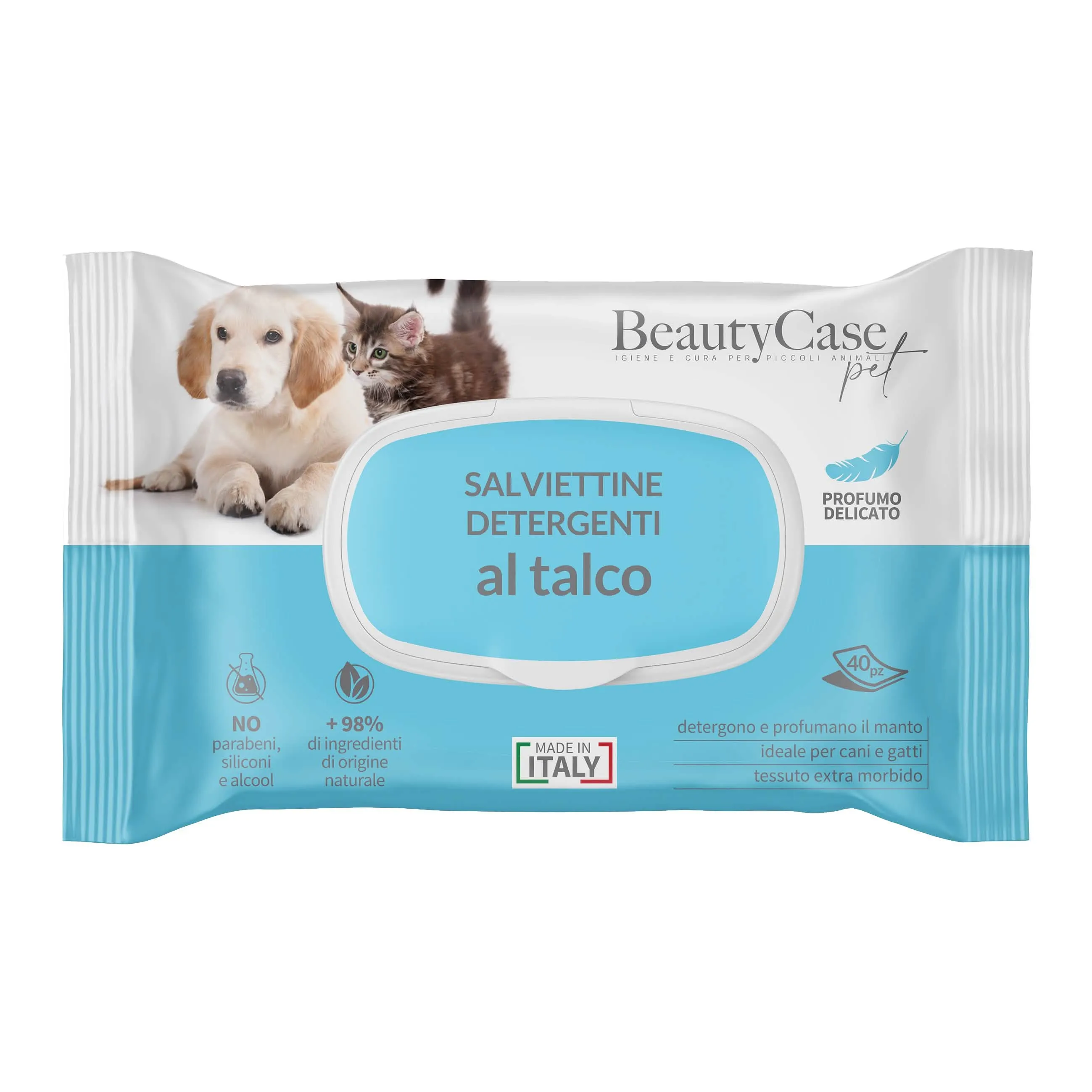 Beautycase salviettine detergenti al talco - 40 pezzi - immagine 1