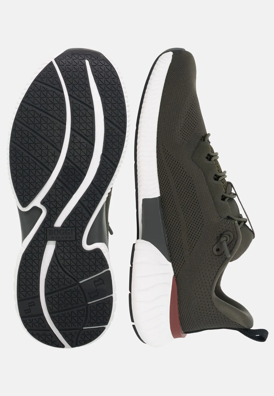 Boggi, Sneakers Endurance In Tessuto Tecnico, Uomo, Militare, Taglia: 42-8 - immagine 4