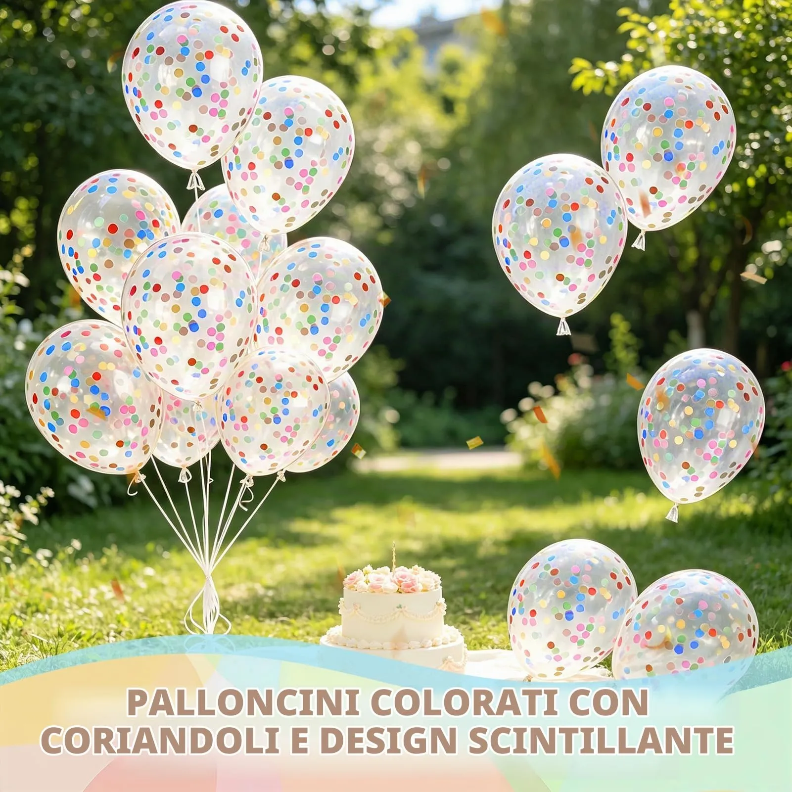 50 Palloncini di Coriandoli, 12 Pollici Lattice Palloncino Colorati - immagine 5