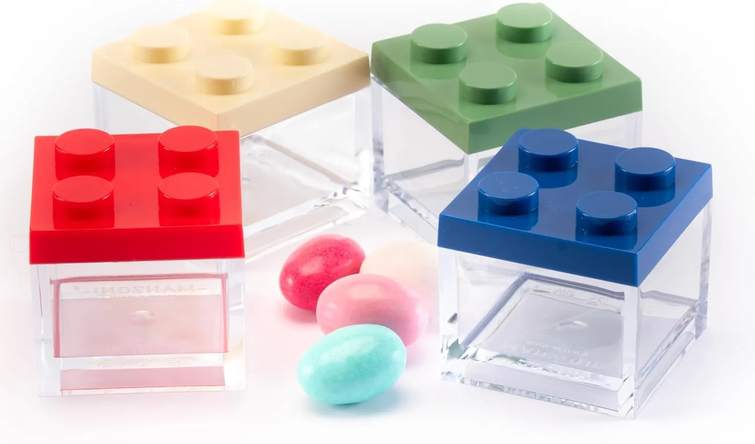 Manzoni Home - Contenitori Mattoncino - Set da 12 Pezzi Multicolore - Ideali come Bomboniere per Matrimoni, Feste di Laurea e Decorazioni Creative - Made in Italy - immagine 2