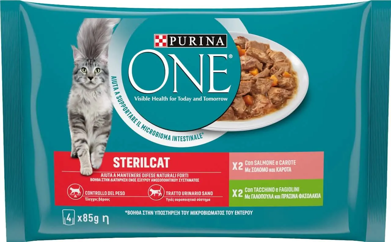 Purina One Sterilcat 4x85g Salmone e Tacchino - immagine 1
