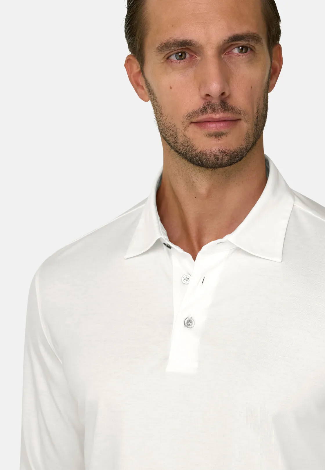 Boggi, Polo In Jersey Di Cotone E Seta, Uomo, Bianco, Taglia: M - immagine 3