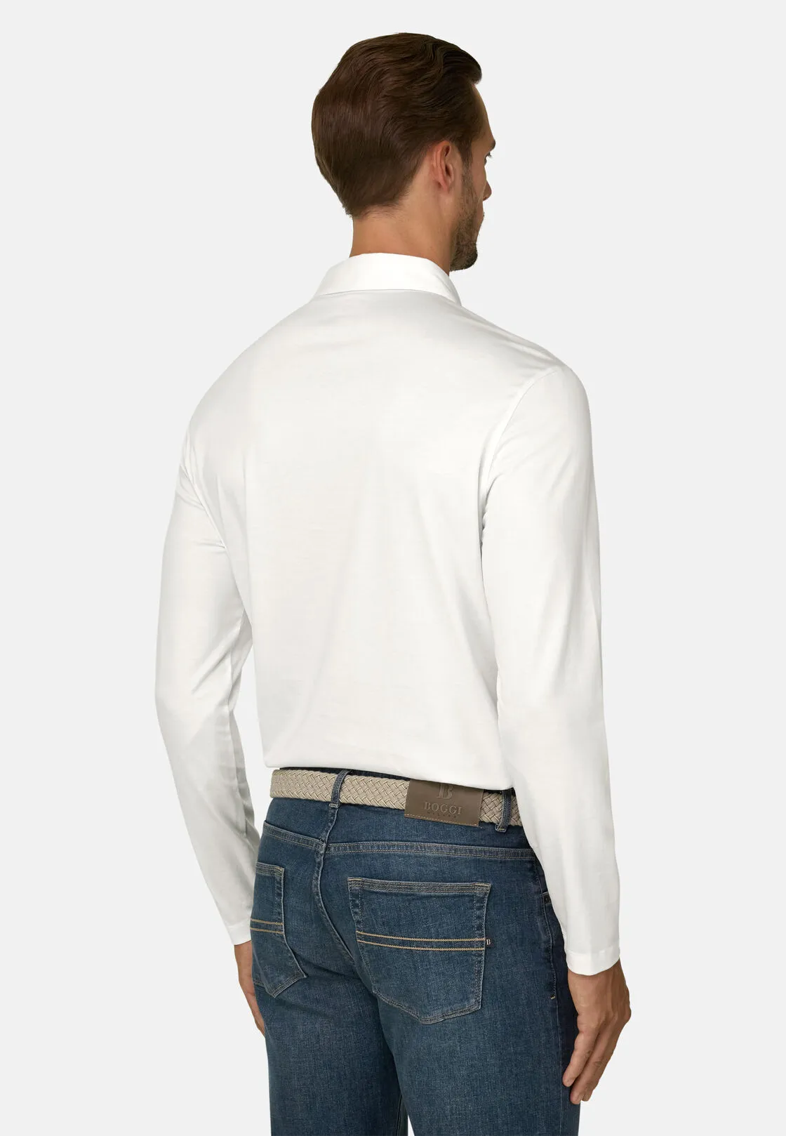 Boggi, Polo In Jersey Di Cotone E Seta, Uomo, Bianco, Taglia: XXL - immagine 4