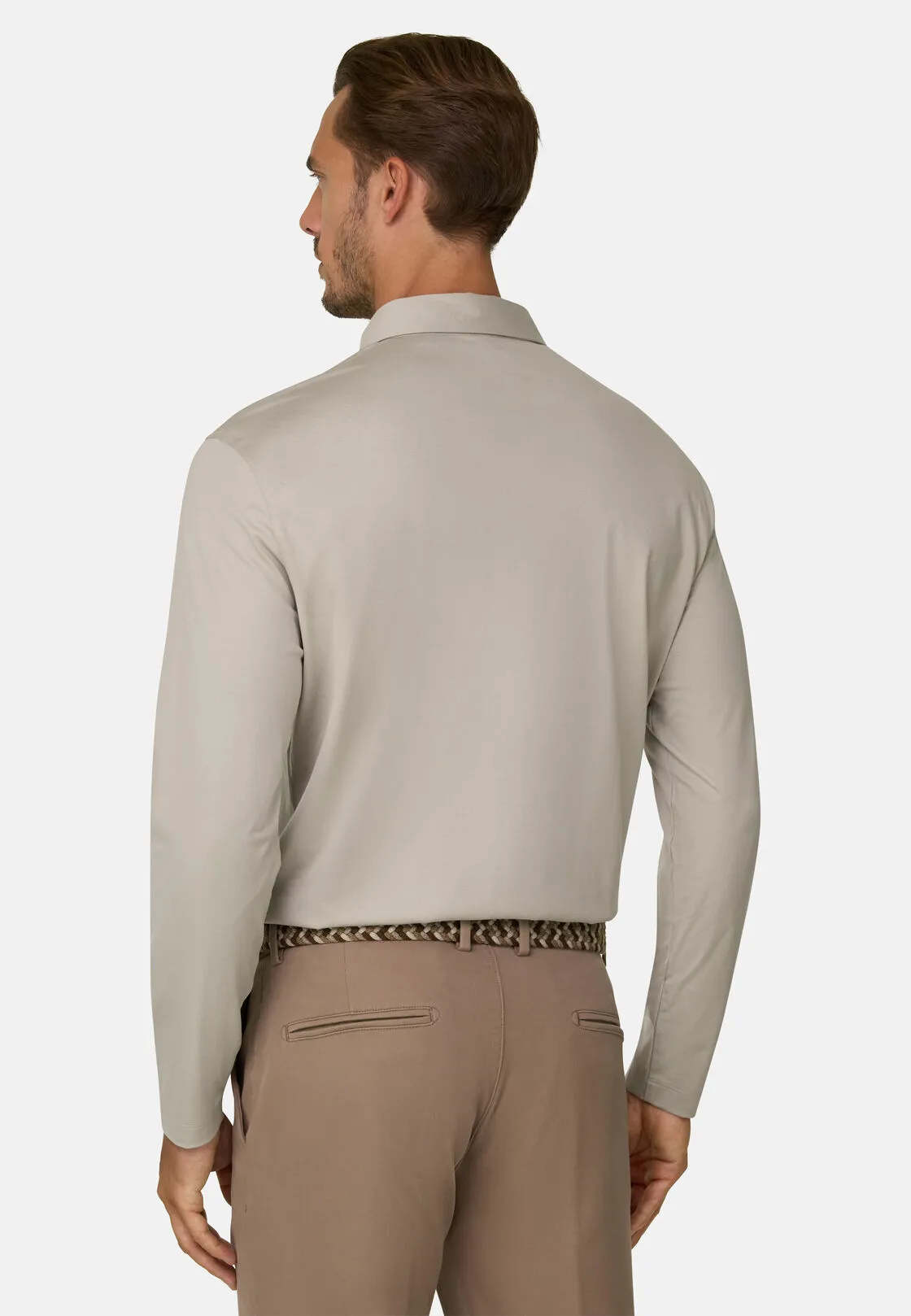 Boggi, Polo In Jersey Di Cotone E Seta, Uomo, Beige, Taglia: L - immagine 4
