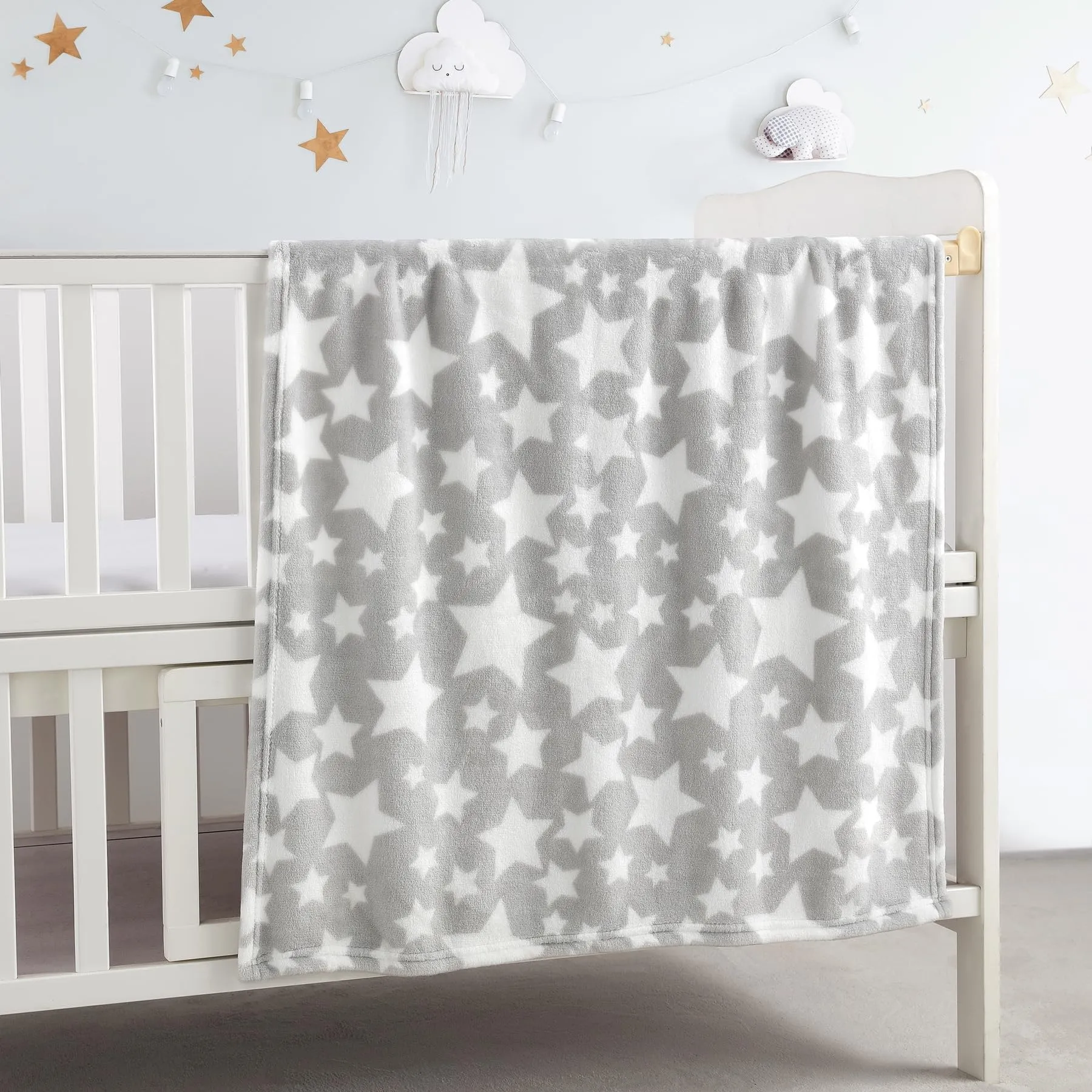 CREVENT Set regalo per ragazze e ragazzi - Cestino organizer per pannolini con 1 coperta, 1 Taggie, 1 Lovey, 3 calzini, 2 body per neonati, 1 giostrina per culla - immagine 3