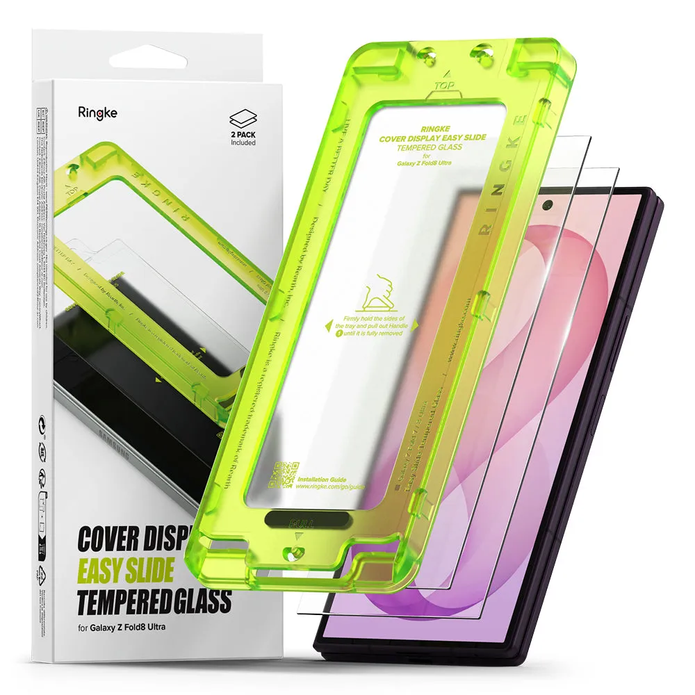 Pellicola protettiva per schermo esterno Ringke Easy Slide per Samsung Galaxy Z Fold8 Ultra F976, vetro temperato, adesivo completo, set da 2 pezzi - immagine 1
