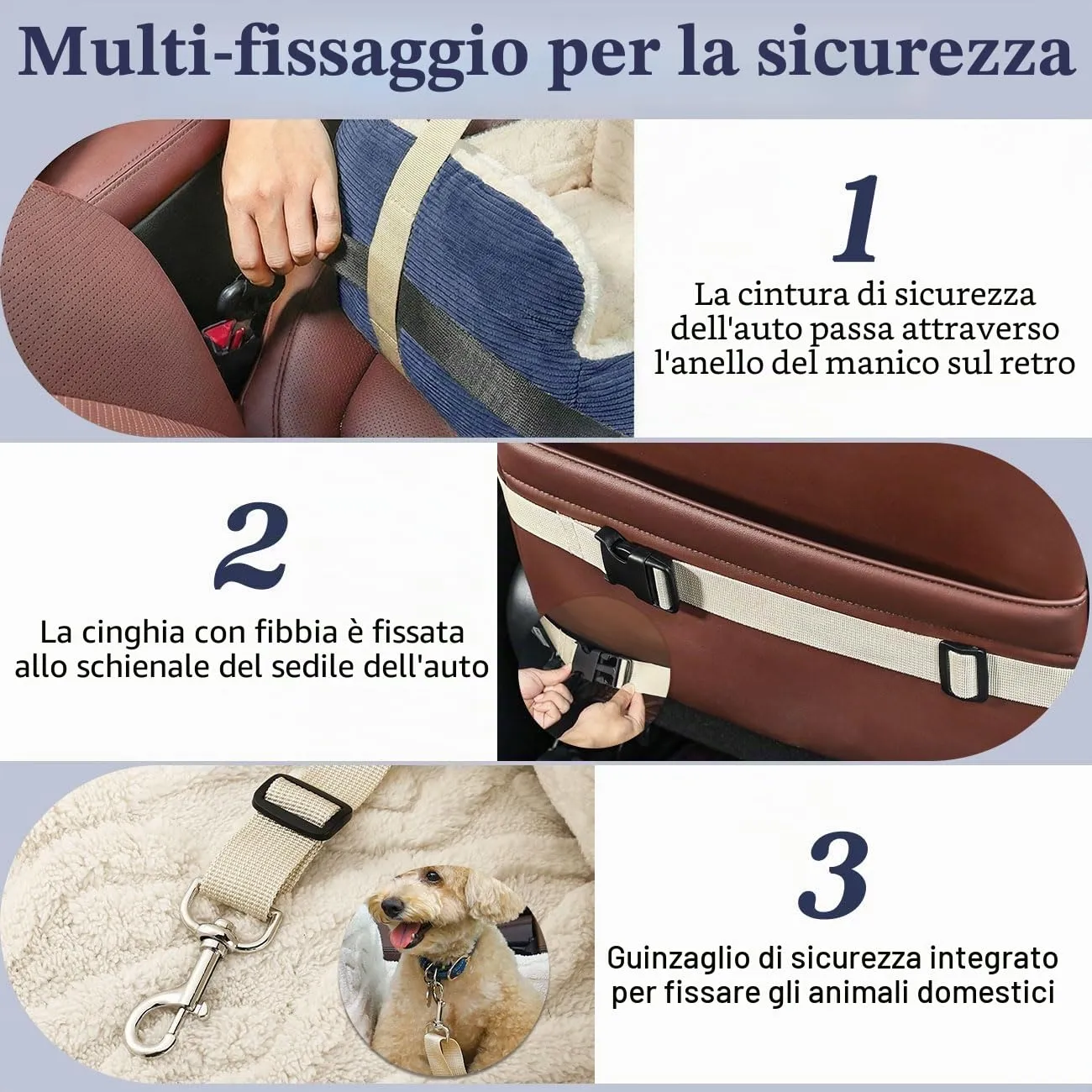 Pawaboo Seggiolino Auto per Cani di Piccola e Media Taglia, Fino a 25Lb - immagine 3