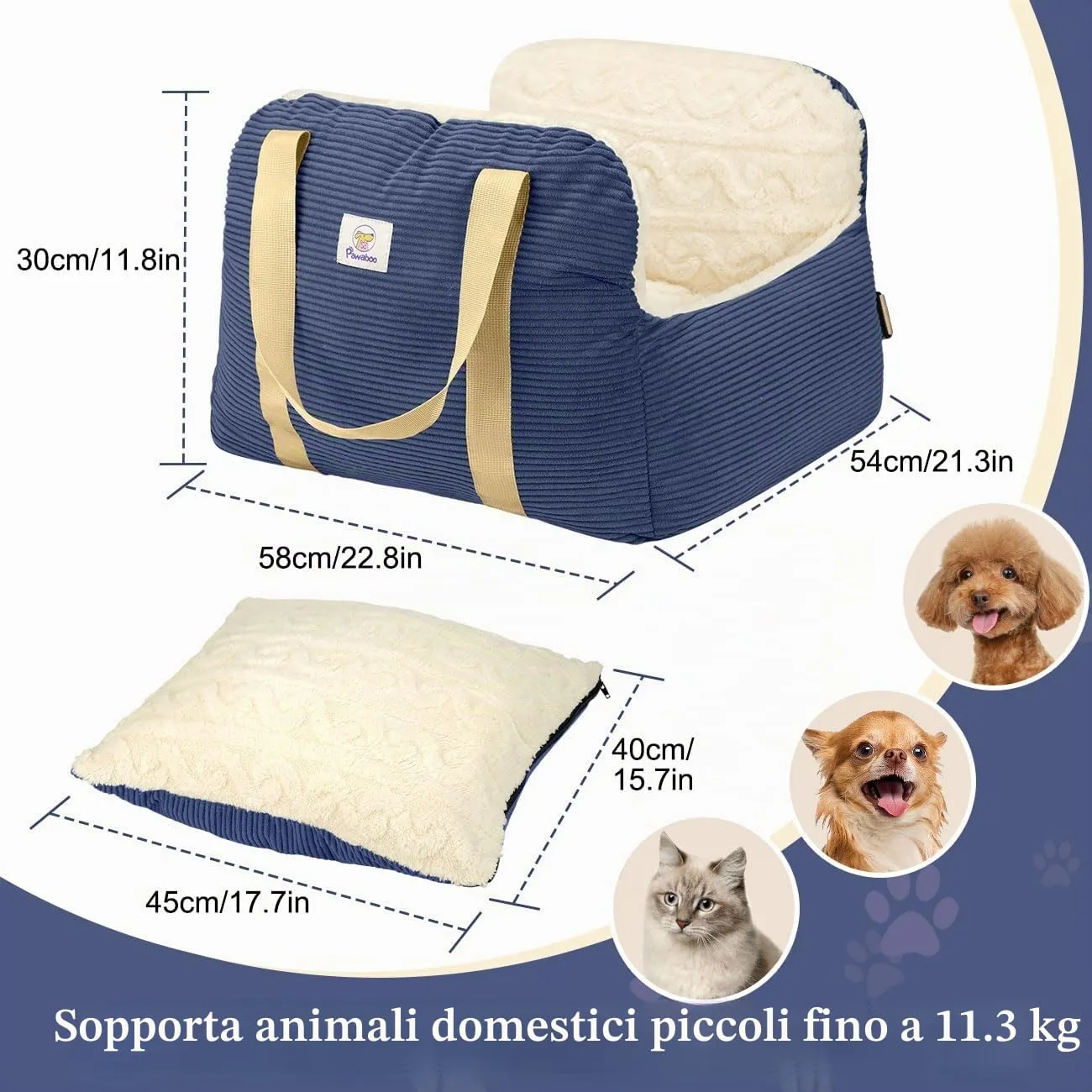 Pawaboo Seggiolino Auto per Cani di Piccola e Media Taglia, Fino a 25Lb - immagine 5