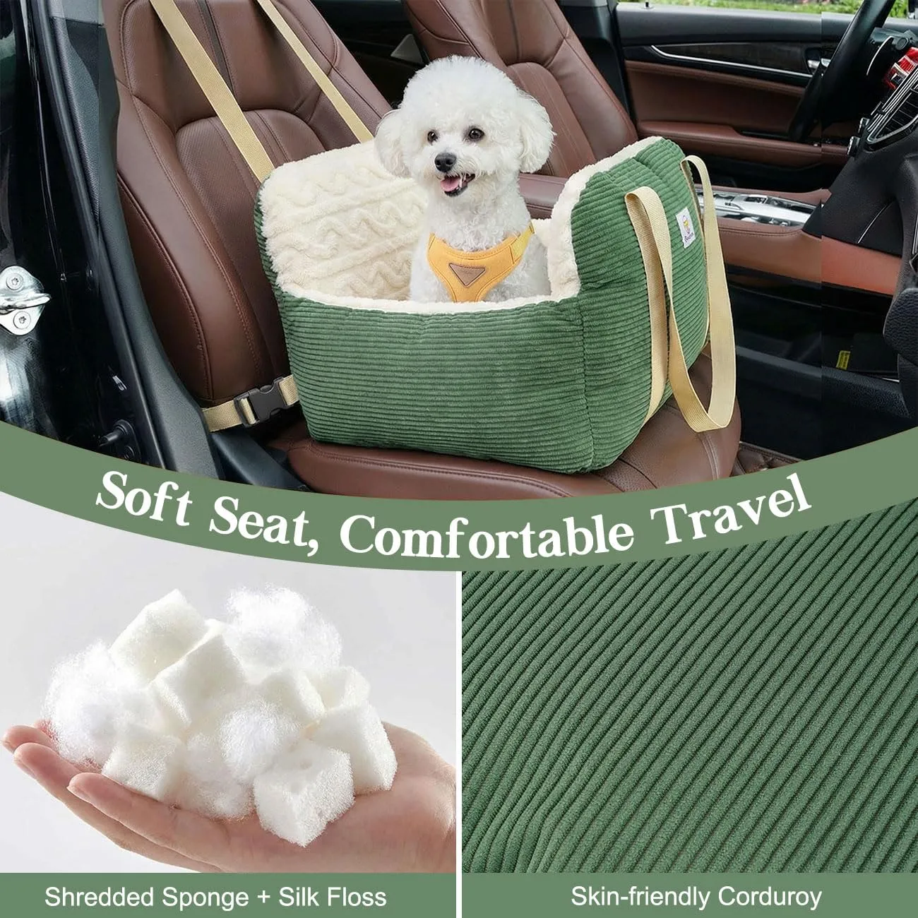 Pawaboo Seggiolino Auto per Cani di Piccola e Media Taglia, Fino a 25Lb - immagine 2