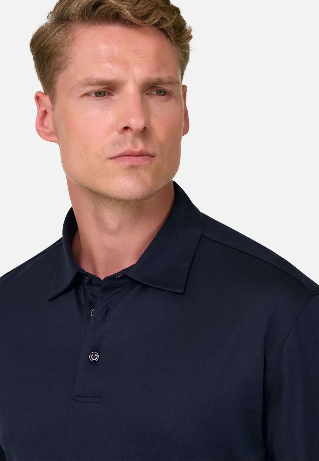 Boggi, Polo In Jersey Di Cotone E Seta, Uomo, Navy, Taglia: M - immagine 3