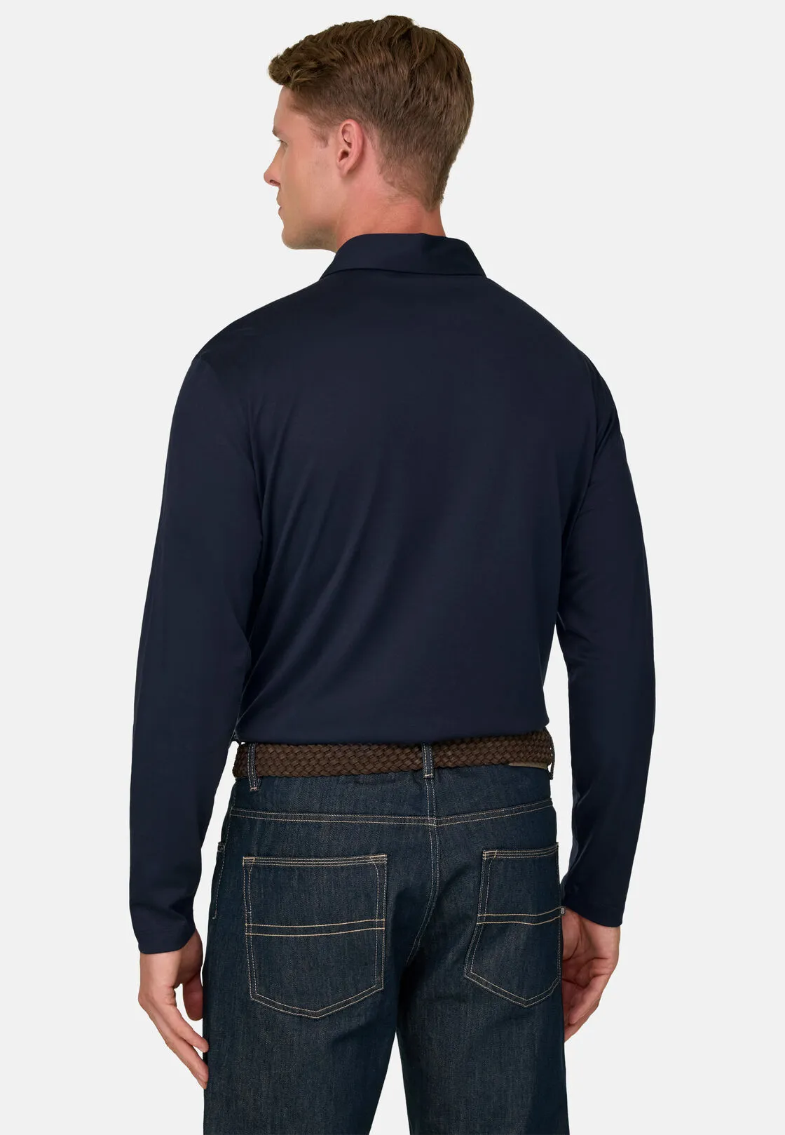 Boggi, Polo In Jersey Di Cotone E Seta, Uomo, Navy, Taglia: S - immagine 4