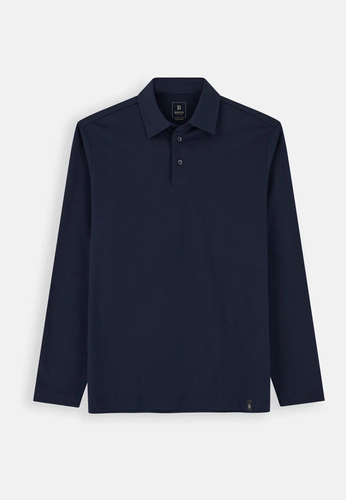 Boggi, Polo In Jersey Di Cotone E Seta, Uomo, Navy, Taglia: S - immagine 5
