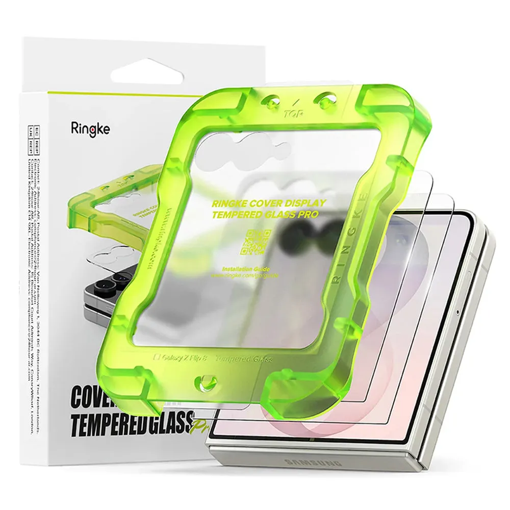 Pellicola protettiva per schermo esterno Ringke Pro per Samsung Galaxy Z Flip8 F776, vetro temperato, adesivo completo, set da 2 pezzi - immagine 1