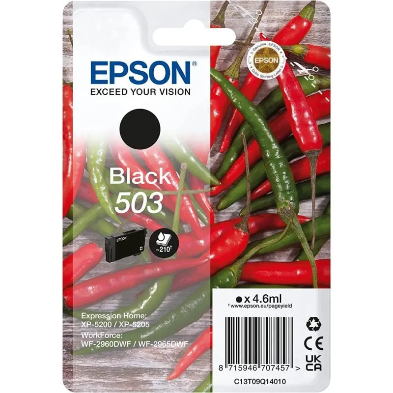 Cartuccia d'inchiostro nero originale Epson 503 - immagine 1