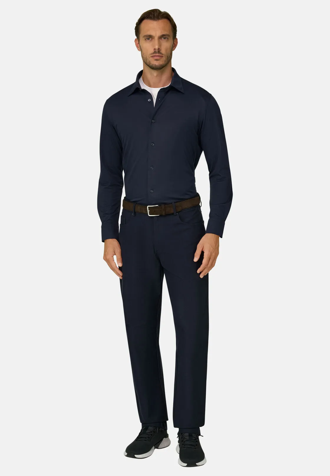 Boggi, Jeans In Tessuto Tecnico B Tech, Uomo, Navy, Taglia: 38 - immagine 2
