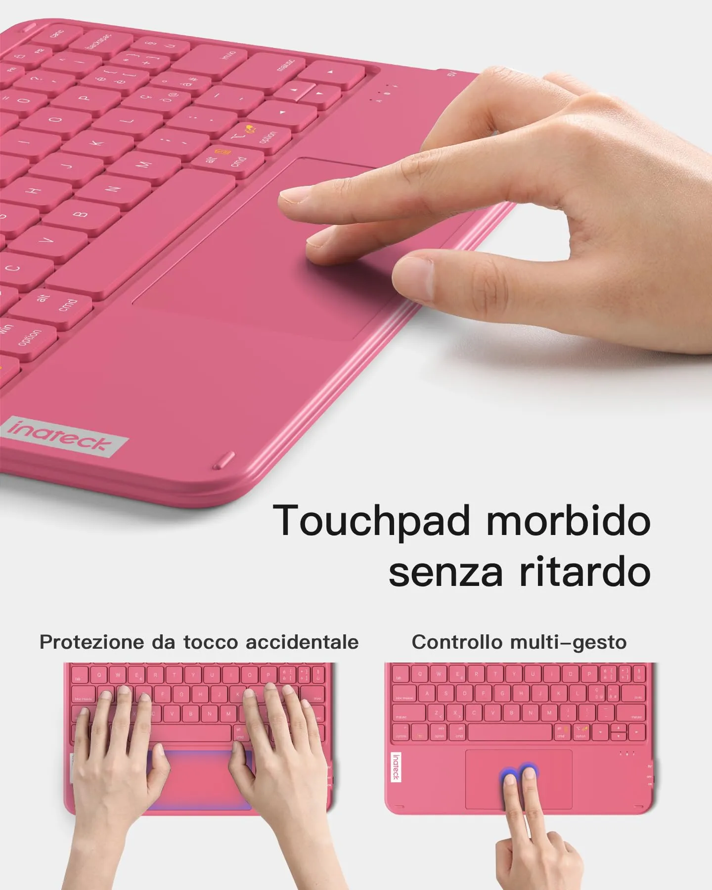 Inateck Tastiera iPad Ultrasottile con Touchpad, Bluetooth 3 Canali - immagine 4