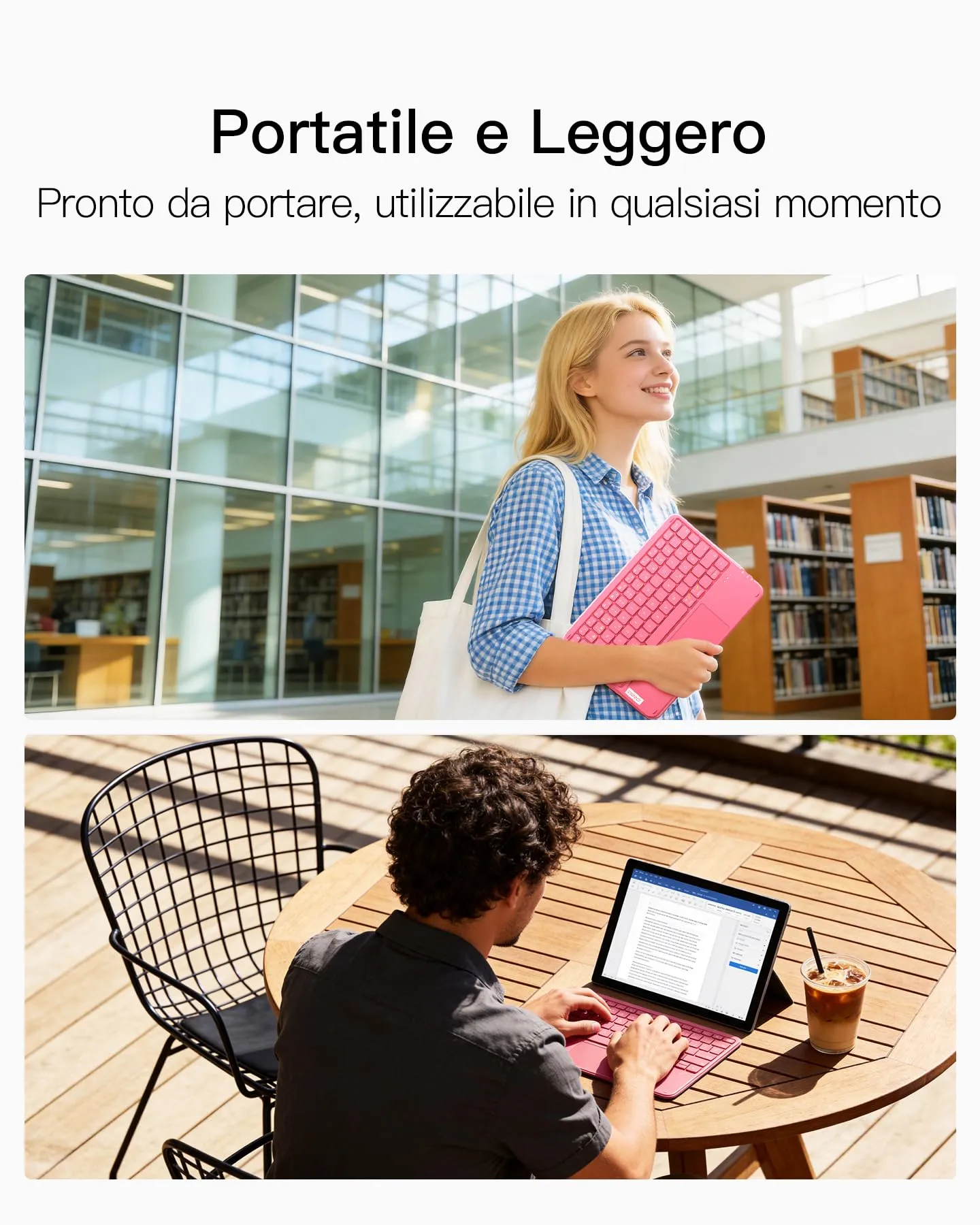 Inateck Tastiera iPad Ultrasottile con Touchpad, Bluetooth 3 Canali - immagine 7