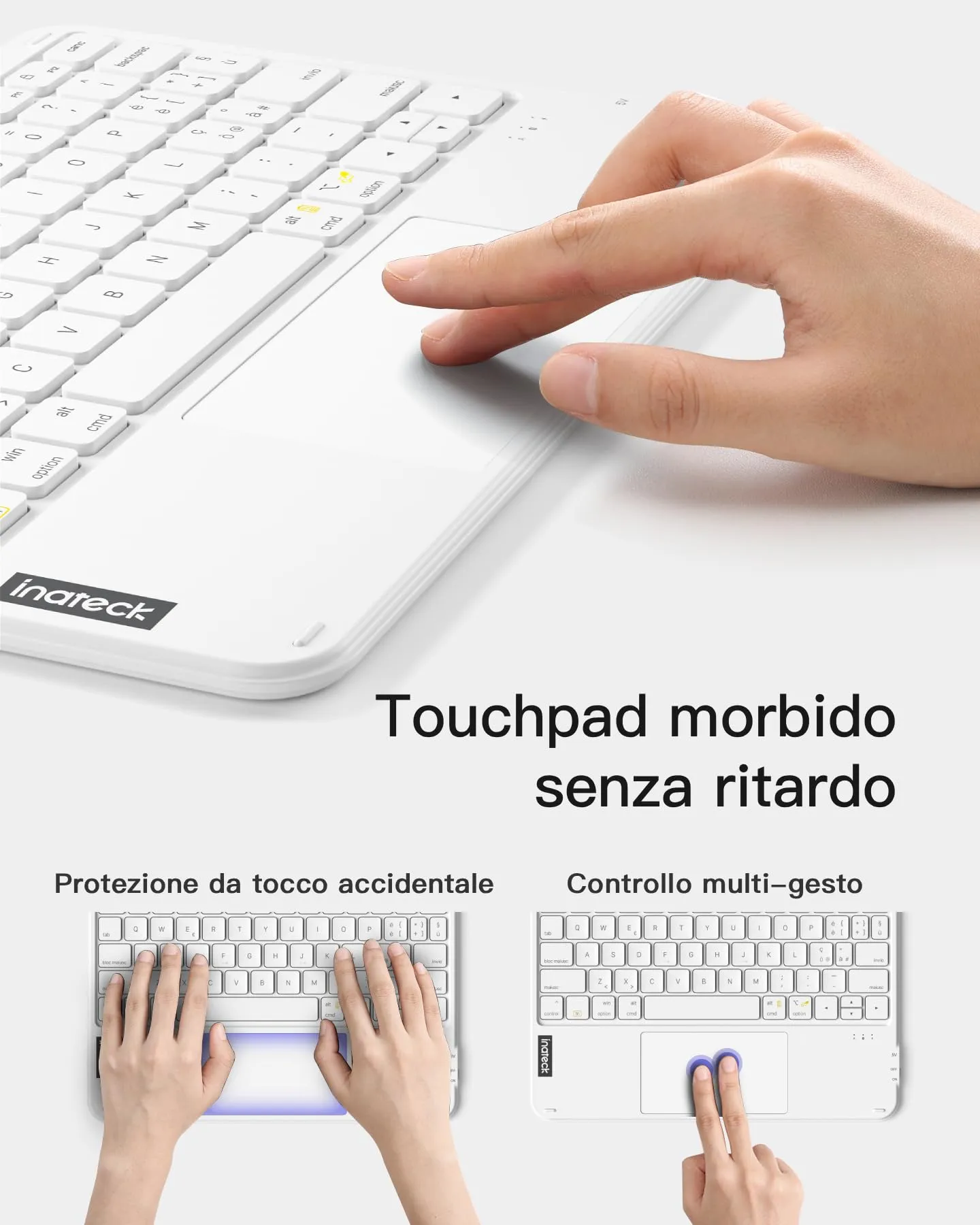 Inateck Tastiera iPad Ultrasottile con Touchpad, Bluetooth 3 Canali - immagine 5