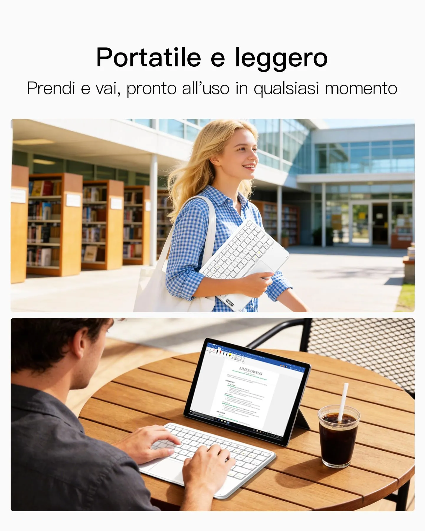 Inateck Tastiera iPad Ultrasottile con Touchpad, Bluetooth 3 Canali - immagine 8