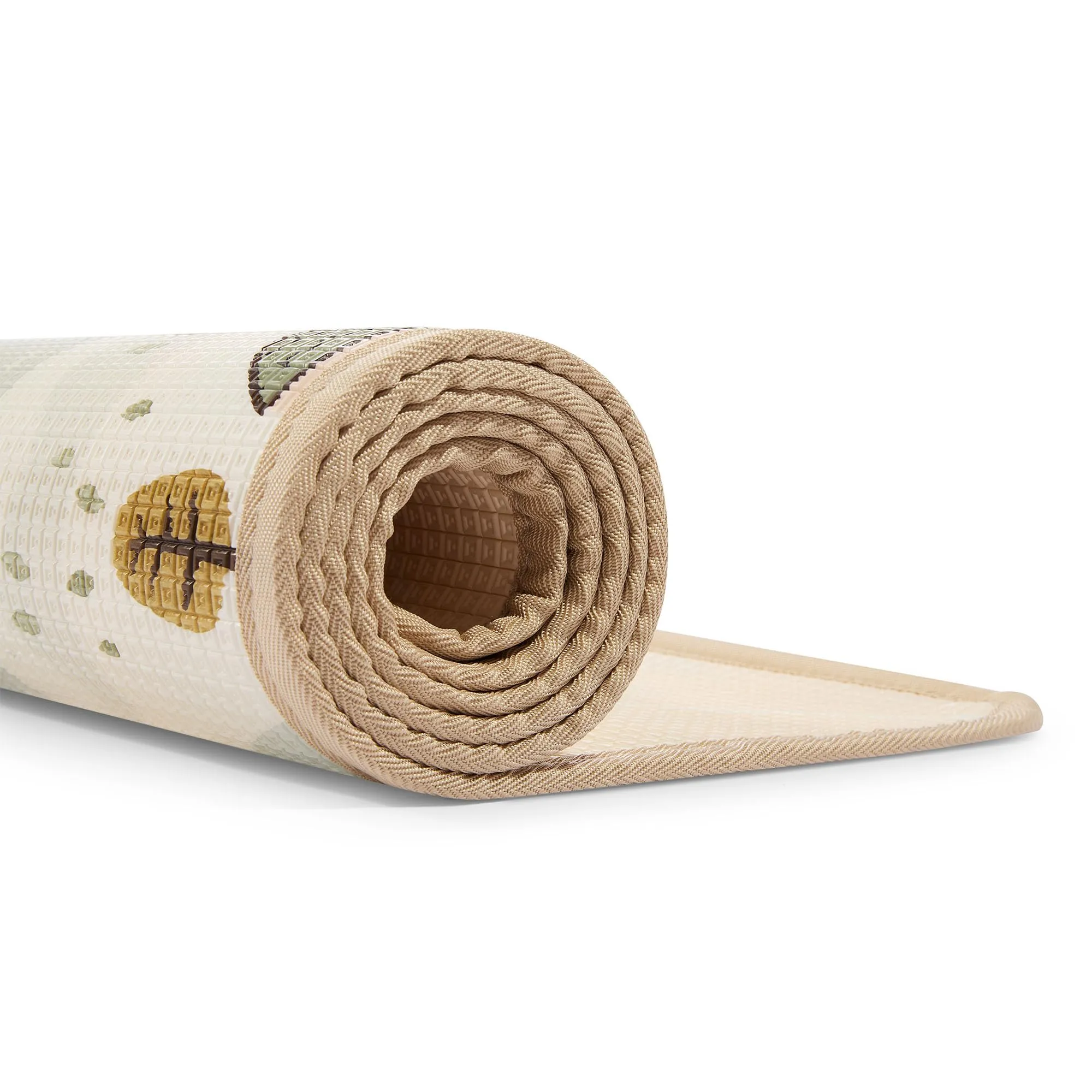 Mamabrum Tappeto Gioco Reversibile 180x120 cm per Neonati e Bambini, Superficie Morbida in Schiuma XPE per Gattonare e Giocare, Motivo Dolce Cittadina/Beige Sabbia, Sottofondo Leggero Arrotolabile - immagine 13