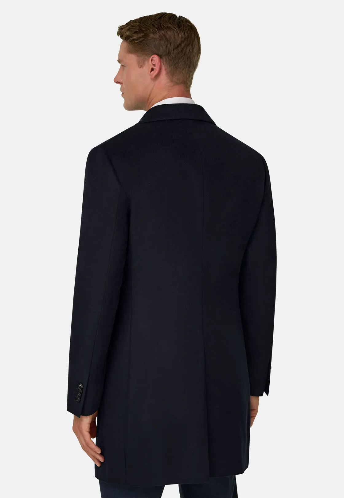 Boggi, Cappotto In Puro Cashmere Monopetto, Uomo, Navy, Taglia: 52 - immagine 4
