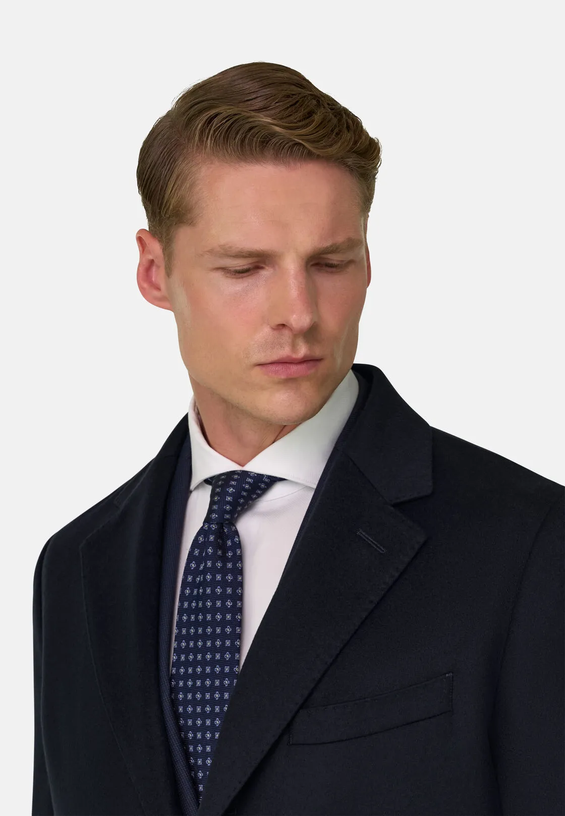 Boggi, Cappotto In Puro Cashmere Monopetto, Uomo, Navy, Taglia: 52 - immagine 5