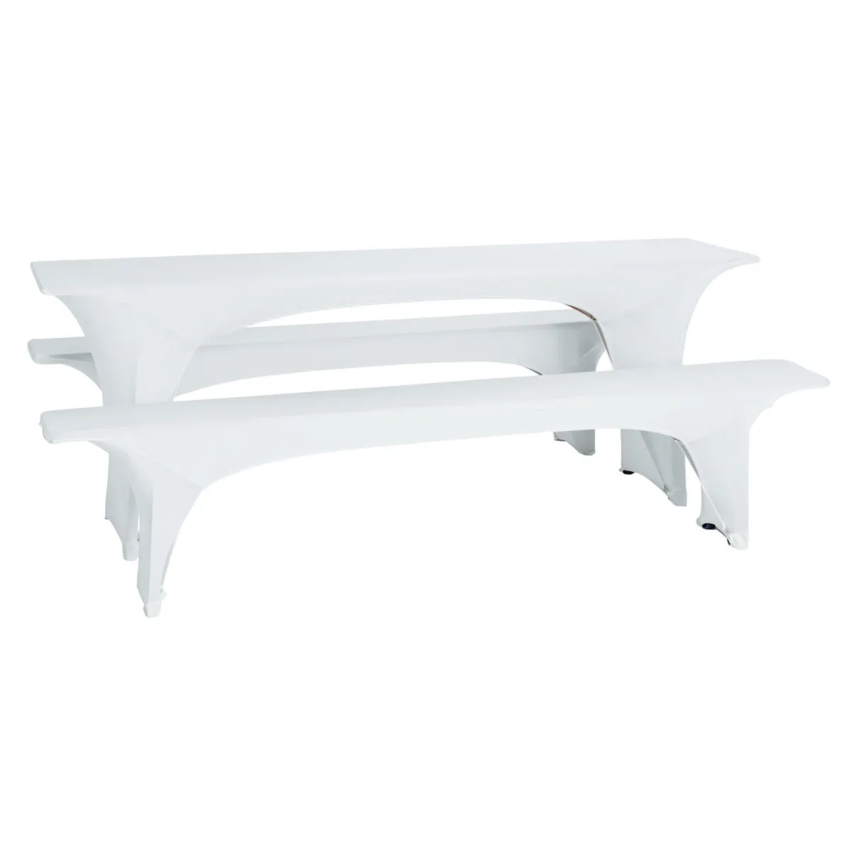 ERWIN M. Copritavolo birreria Grace 3 pezzi; 70x220x95 cm (LxLxH); bianco - immagine 1