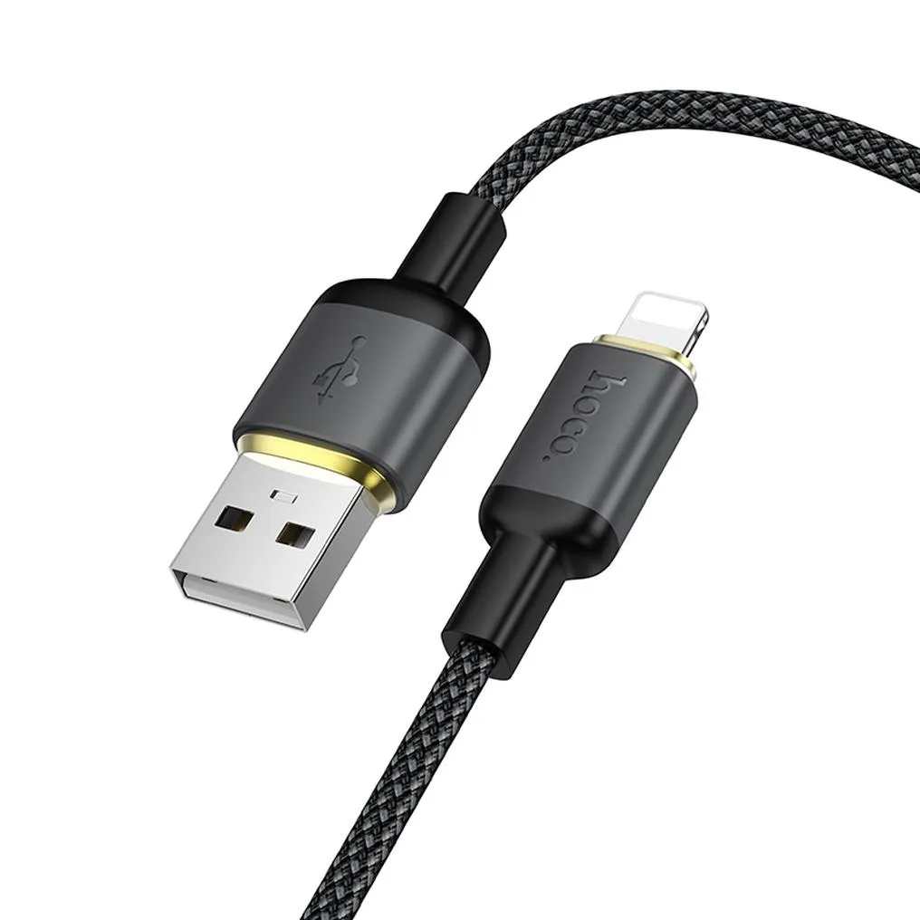 Cavo Dati e Ricarica USB-A - Lightning HOCO X128 Benefit, 12W, 1m, Nero - immagine 1