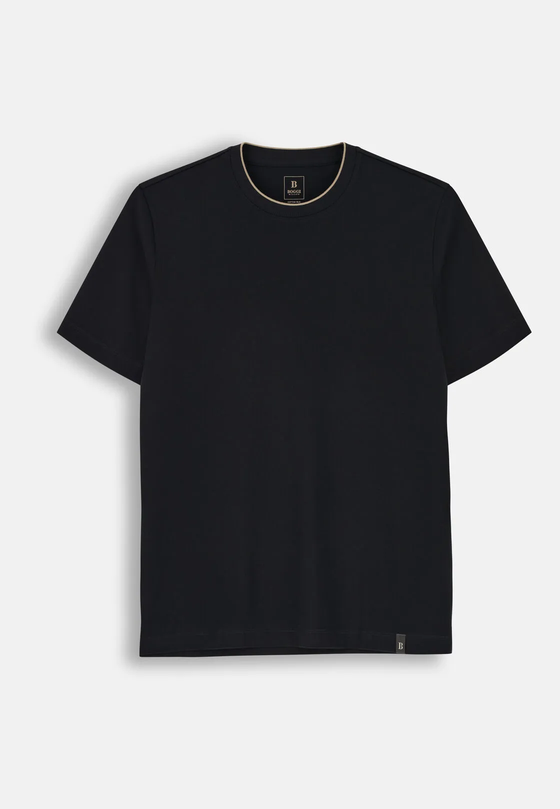 Boggi, T-shirt In Jersey Di Cotone E Seta, Uomo, Nero, Taglia: S - immagine 5