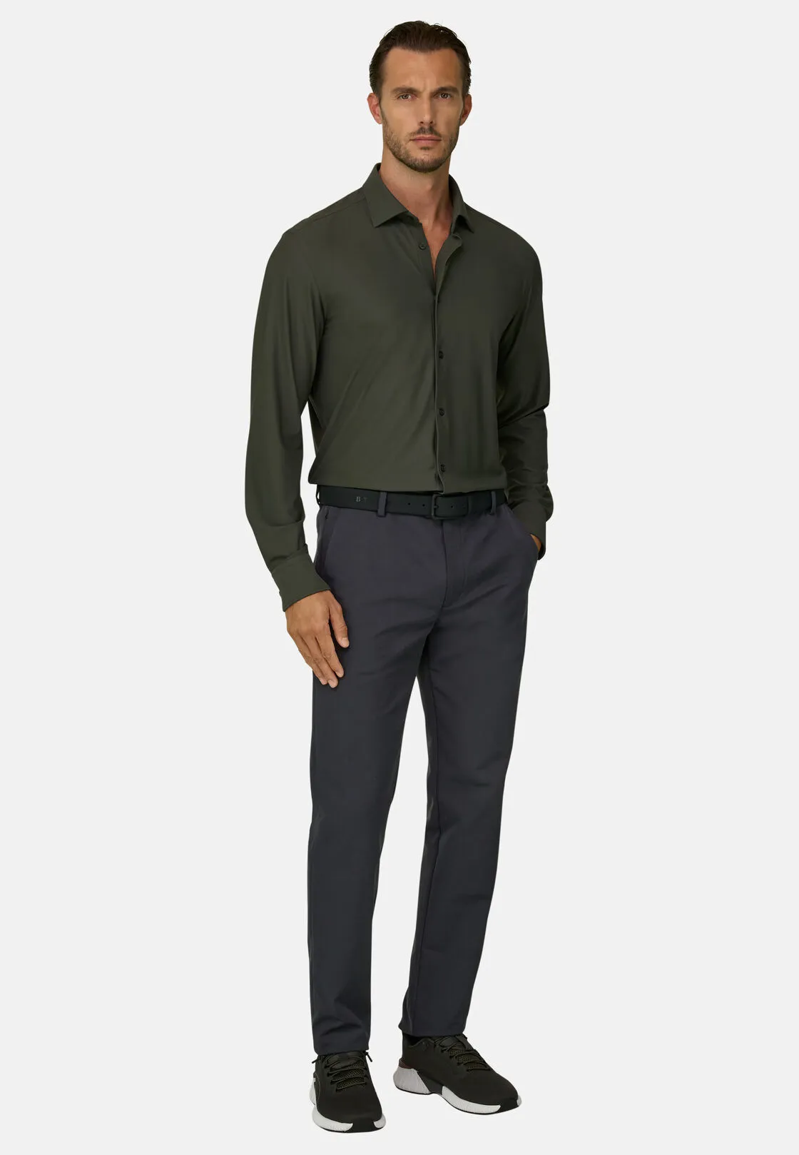 Boggi, Pantaloni In Tessuto Tecnico B Tech, Uomo, Navy, Taglia: 34 - immagine 2