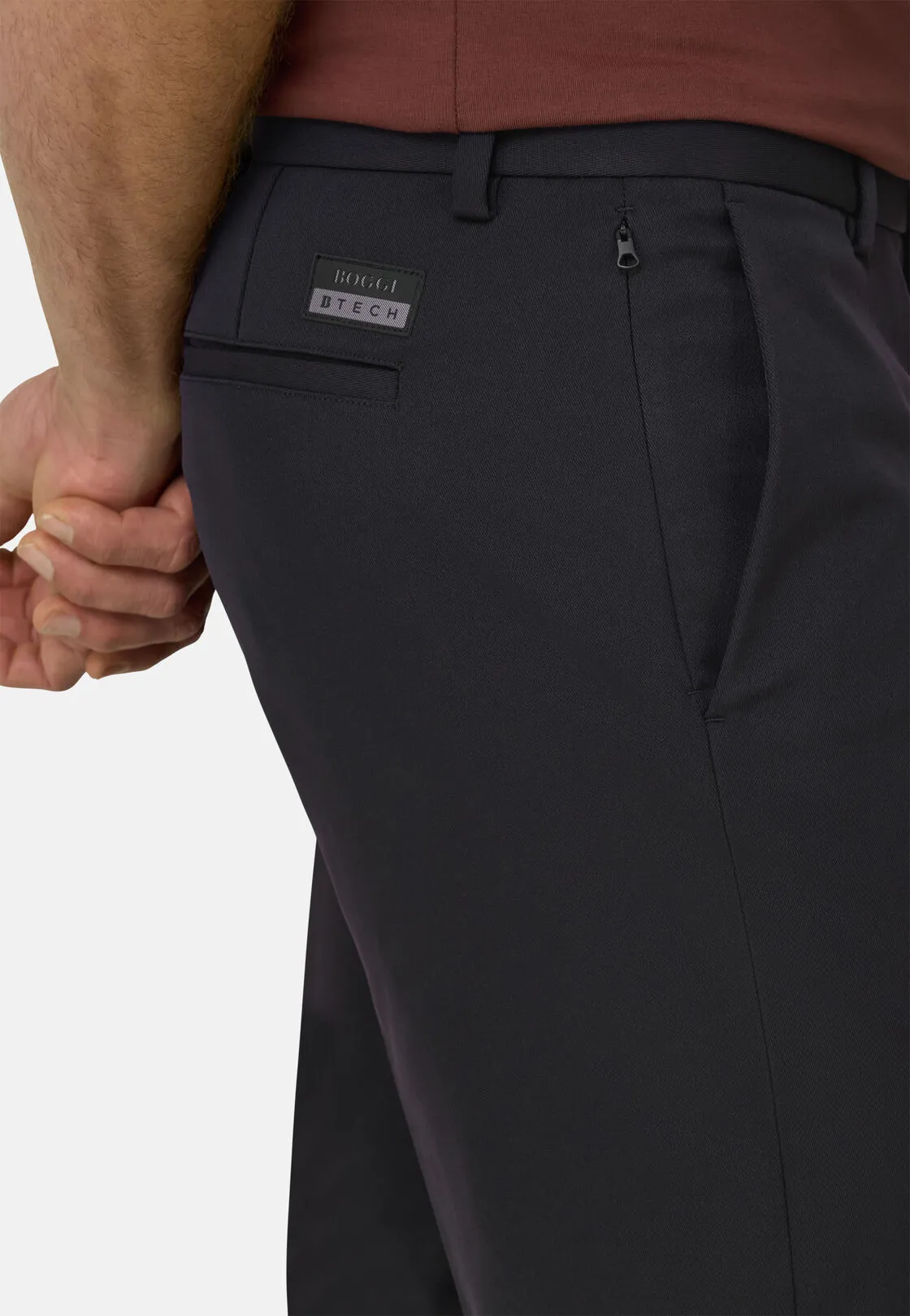 Boggi, Pantaloni In Tessuto Tecnico B Tech, Uomo, Nero, Taglia: 32 - immagine 3