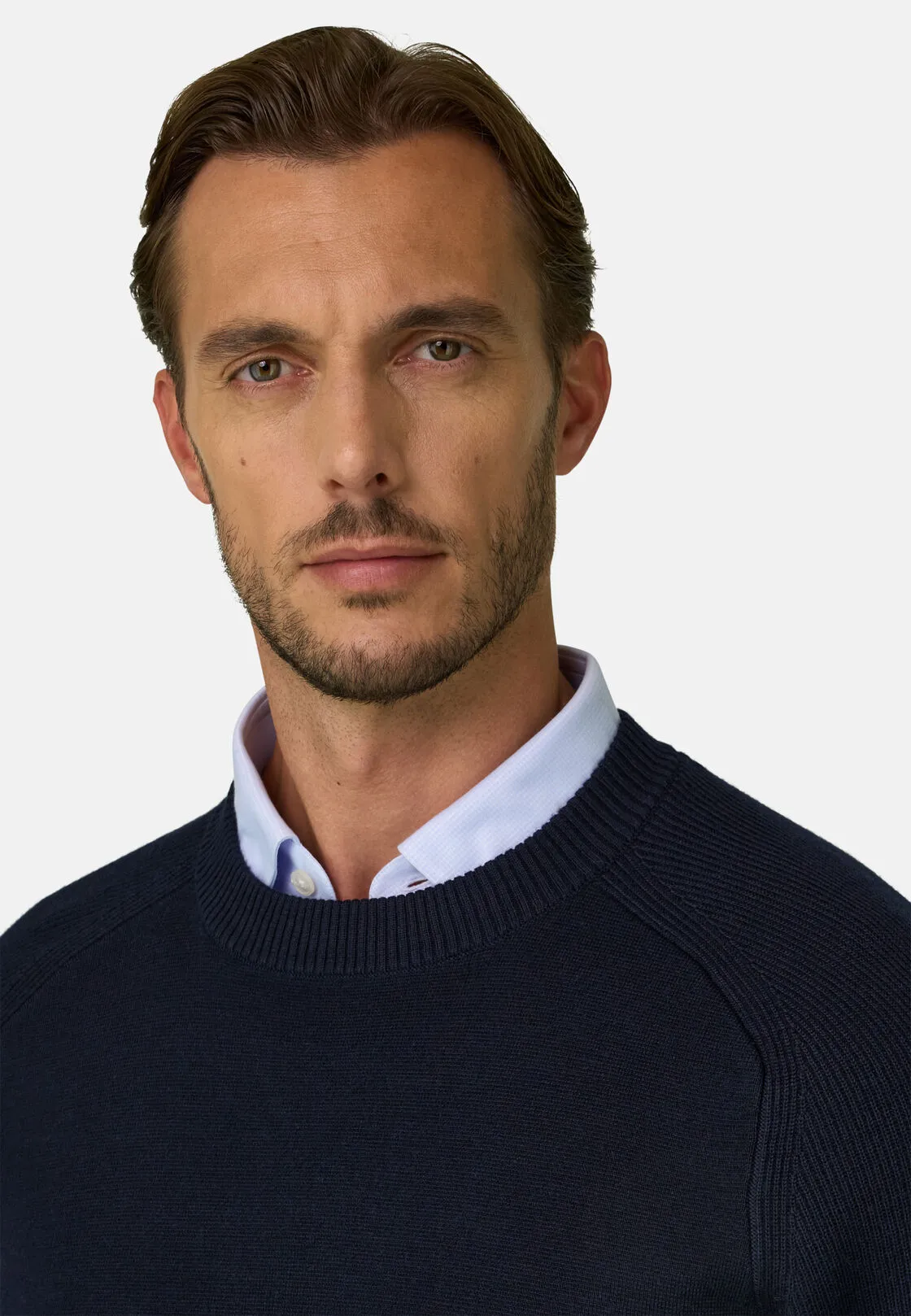 Boggi, Girocollo In Misto Lana Merino Wooltech, Uomo, Navy, Taglia: XXL - immagine 3