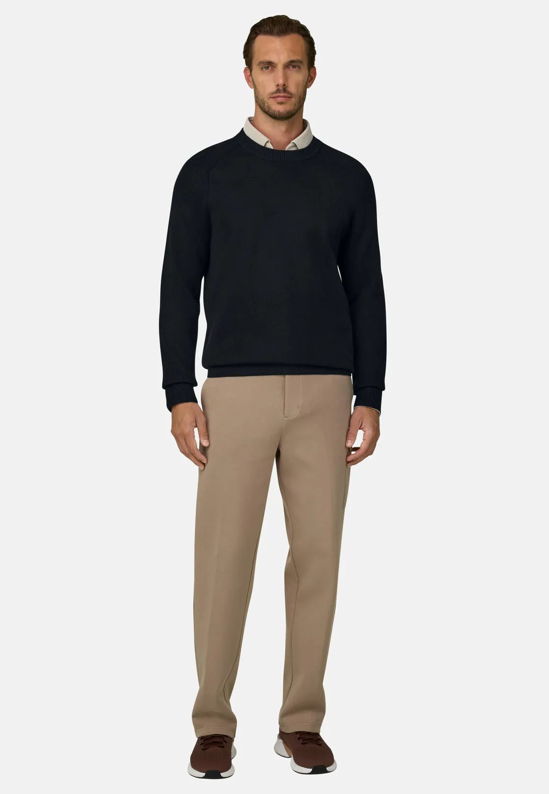 Boggi, Girocollo In Misto Lana Merino Wooltech, Uomo, Nero, Taglia: L - immagine 2