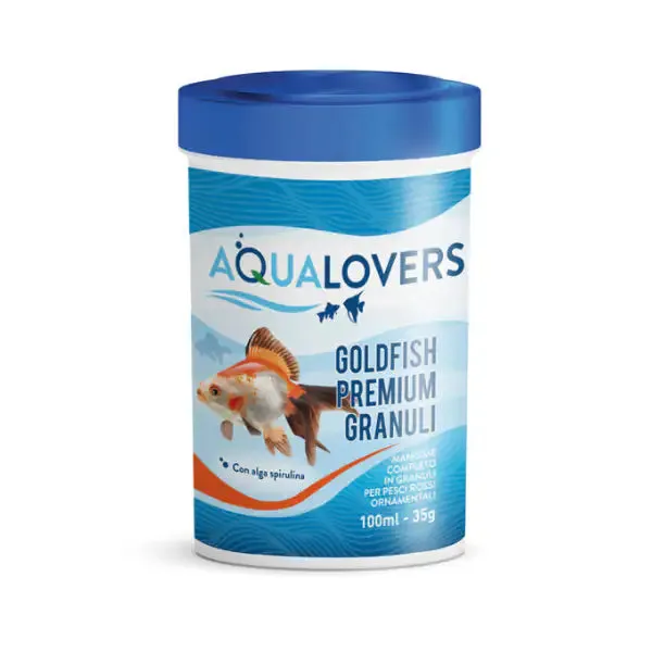 Goldfish premium Aqualovers Mangime completo in granuli per pesci rossi ornamentali 35 gr (100 ml) - immagine 1