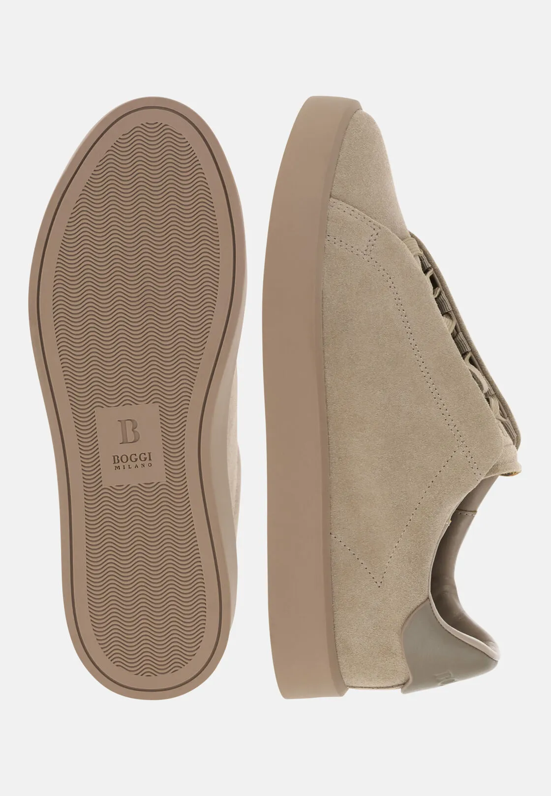Boggi, Sneakers Essence In Pelle Scamosciata, Uomo, Taupe, Taglia: 44-10 - immagine 4