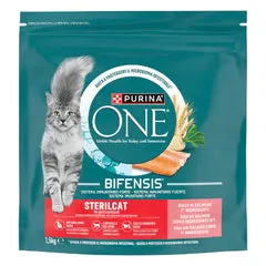 Purina One Cat Sterilised Bifensis ricco di Salmone 1,5 kg - Croccantini per gatti - immagine 1